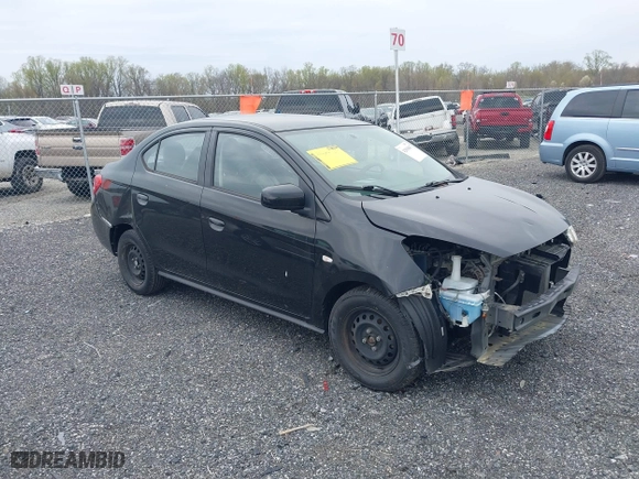 2019 Mitsubishi Mirage G4 ES with VIN ML32F3FJ5KHF04336, listed as a IAAI auction lot 42010667 with 74,910 mi miles. Bid and sale history available at carsss.com. Image 1.