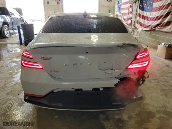 2022 Genesis G70 2.0T with VIN KMTG34TA2NU092828, listed as a Copart auction lot 47296105 with 15,737 mi miles and Salvage Title. Bid and sale history available at carsss.com. Image 6.