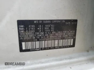 2017 Subaru Impreza z VIN 4S3GTAA69H3750585, wystawiony jako Copart lot #51662015 z przebiegiem 114 478 mil mil oraz Czysty tytuł • Clean title. Historia ofert i sprzedaży dostępna na DreamBid. Obrazek 12.