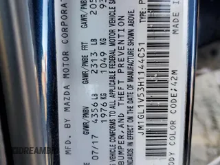 2017 Mazda Mazda6 Touring with VIN JM1GL1V53H1144051, listed as a Copart auction lot 49391565 with 119,184 mi miles and Salvage Title. Bid and sale history available at carsss.com. Image 12.