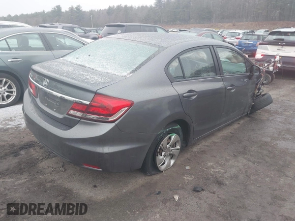 2013 Honda Civic LX with VIN 19XFB2F58DE282839, listed as a IAAI auction lot 41697629 with 123,766 mi miles and . Bid and sale history available at DreamBid. Image 4.