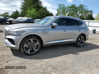 2025 Genesis GV80 Prestige with VIN KMUHEESC3SU250575, listed as a Copart auction lot 56493345 with 1,579 mi miles and Salvage title. Bid and sale history available at DreamBid. Image 1.