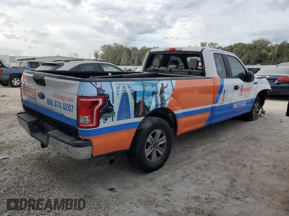 2017 Ford F-150 XL with VIN 1FTEX1CF0HKE54952, listed as a Copart auction lot 41434955 with 181,807 mi miles and Salvage Title. Bid and sale history available at carsss.com. Image 3.