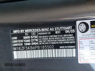 2023 Mercedes-Benz E 450 with VIN W1KZF5KB6PB185502, listed as a Copart auction lot 85794934 with 8,351 mi miles and Salvage Title. Bid and sale history available at DreamBid. Image 13.