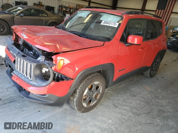 2018 Jeep Renegade Latitude with VIN ZACCJABH4JPH14115, listed as a Copart auction lot 88845175 with 49,339 mi miles and Salvage title. Bid and sale history available at DreamBid. Image 1.