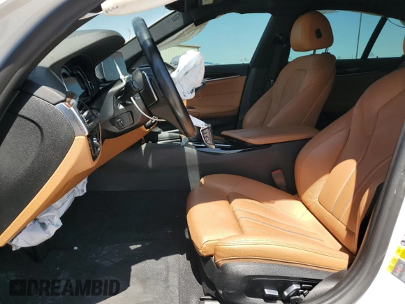 2019 BMW 5 Series 530e with VIN WBAJA9C50KB253692, listed as a Copart auction lot 52568095 with 61,023 mi miles and Salvage title. Bid and sale history available at DreamBid. Image 7.