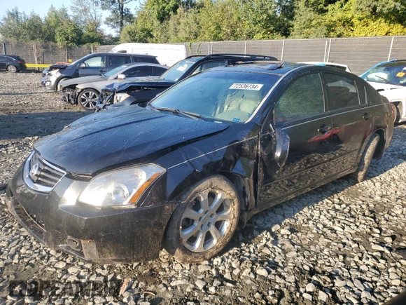 2008 Nissan Maxima 3.5 SE with VIN 1N4BA41E48C809136, listed as a Copart auction lot 72536734 with 0 mi miles and Salvage Title. Bid and sale history available at carsss.com. Image 1.