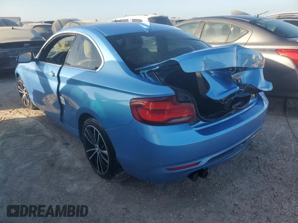 2020 BMW 2 Series 230i with VIN WBA2J1C0XL7D77583, listed as a Copart auction lot 74302244 with 0 mi miles and Non Repairable. Bid and sale history available at carsss.com. Image 2.