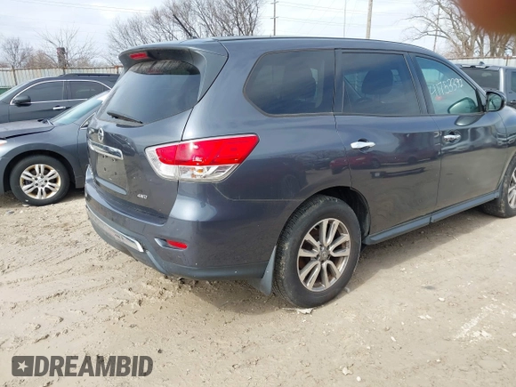 2014 Nissan Pathfinder S z VIN 5N1AR2MM0EC697321, wystawiony jako IAAI lot #41753392 z przebiegiem 170 118 mil mil oraz . Historia ofert i sprzedaży dostępna na DreamBid. Obrazek 4.