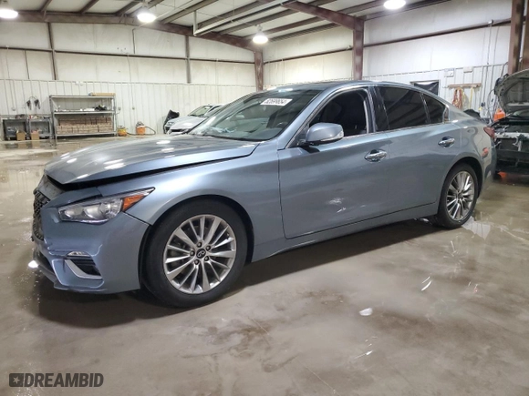 2020 Infiniti Q50 3.0t SPORT with VIN JN1EV7AR7LM256245, listed as a Copart auction lot 82698654 with 98,677 mi miles and Salvage Title. Bid and sale history available at carsss.com. Image 1.