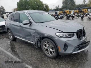 2023 BMW X3 sDrive30i with VIN 5UX43DP08P9S82575, listed as a Copart auction lot 47843655 with 4,696 mi miles and Salvage Title. Bid and sale history available at DreamBid. Image 4.