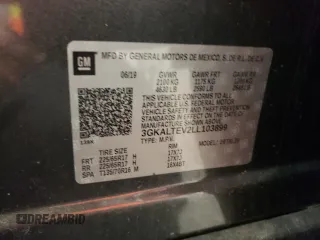 2020 GMC Terrain SLE with VIN 3GKALTEV2LL103899, listed as a Copart auction lot 59542635 with 55,524 mi miles and Salvage title. Bid and sale history available at DreamBid. Image 14.