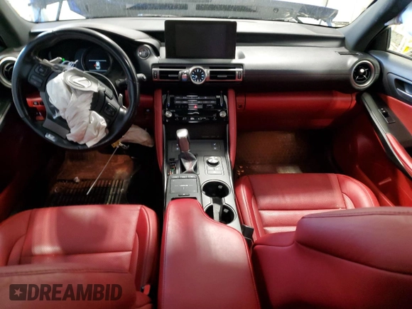 2021 Lexus IS 350 F Sport with VIN JTHGZ1E20M5020468, listed as a Copart auction lot 57848025 with 22,077 mi miles and Salvage title. Bid and sale history available at DreamBid. Image 8.
