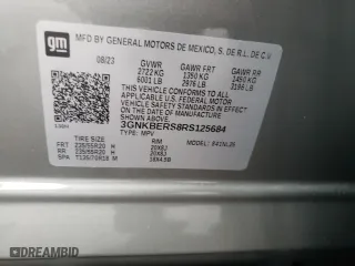 2024 Chevrolet Blazer RS with VIN 3GNKBERS8RS125684, listed as a Copart auction lot 79490124 with 3,833 mi miles and Salvage Title. Bid and sale history available at carsss.com. Image 13.