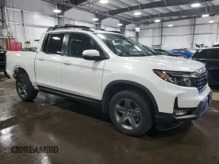 2023 Honda Ridgeline RTL with VIN 5FPYK3F56PB037672, listed as a Copart auction lot 56315435 with 26,550 mi miles and Salvage title. Bid and sale history available at DreamBid. Image 4.