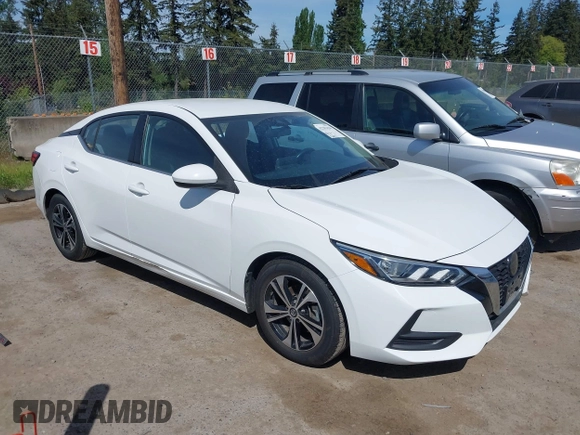 2021 Nissan Sentra SV with VIN 3N1AB8CV1MY285892, listed as a IAAI auction lot 42203454 with 56,147 mi miles and . Bid and sale history available at DreamBid. Image 1.