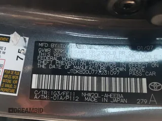 2007 Toyota Prius with VIN JTDKB20U773231097, listed as a Copart auction lot 43032615 with 129,288 mi miles and Salvage Title. Bid and sale history available at DreamBid. Image 14.