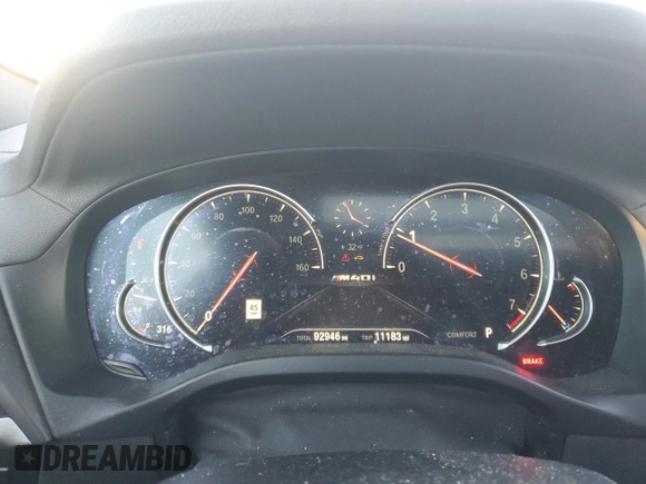2019 BMW X4 M40i with VIN 5UXUJ5C55KLJ64105, listed as a Copart auction lot 87162014 with 92,946 mi miles and Salvage title. Bid and sale history available at DreamBid. Image 9.