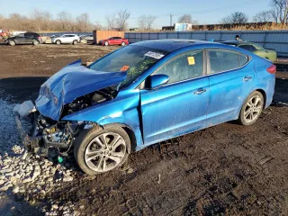 2017 Hyundai Elantra Limited with VIN 5NPD84LF5HH122000, listed as a Copart auction lot 46812855 with 0 mi miles and Salvage Title. Bid and sale history available at carsss.com. Image 1.