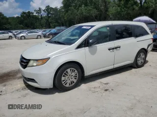 2014 Honda Odyssey LX z VIN 5FNRL5H29EB093496, wystawiony jako Copart lot #57718455 z przebiegiem 110 002 mil mil oraz Szkoda całkowita • Salvage title. Historia ofert i sprzedaży dostępna na DreamBid. Obrazek 1.