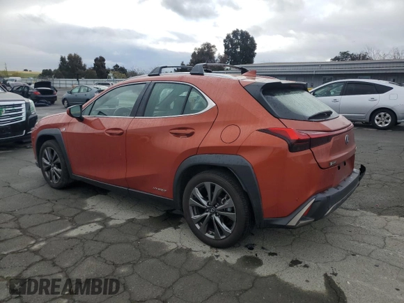 2020 Lexus UX 250h F Sport with VIN JTHR9JBH1L2026913, listed as a Copart auction lot 53477275 with 56,518 mi miles and Salvage title. Bid and sale history available at DreamBid. Image 2.