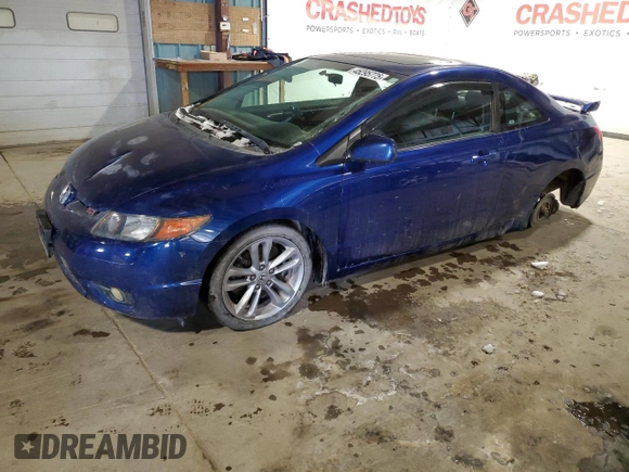 2008 Honda Civic Cpe Si with VIN 2HGFG21568H703347, listed as a Copart auction lot 45295775 with 155,813 mi miles and Salvage Title. Bid and sale history available at carsss.com. Image 1.