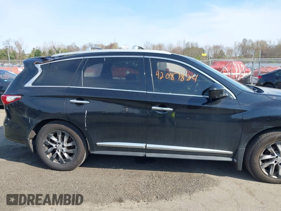 2013 Infiniti JX35 with VIN 5N1AL0MM2DC349038, listed as a IAAI auction lot 42087824 with 162,200 mi miles. Bid and sale history available at carsss.com. Image 13.
