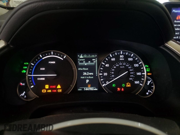 2016 Lexus RX 450h with VIN 2T2BGMCA8GC003918, listed as a Copart auction lot 57071775 with 144,782 mi miles and Salvage title. Bid and sale history available at DreamBid. Image 9.