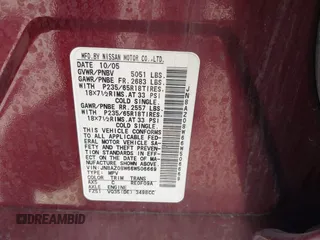 2006 Nissan Murano S z VIN JN8AZ08W66W506669, wystawiony jako IAAI lot #42467625 z przebiegiem 183 483 mil mil oraz . Historia ofert i sprzedaży dostępna na DreamBid. Obrazek 9.