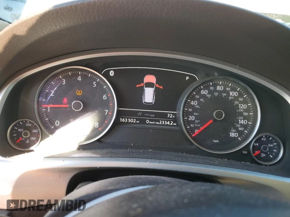 2012 Volkswagen Touareg Exec with VIN WVGEF9BP1CD010015, listed as a Copart auction lot 72646154 with 163,502 mi miles and Salvage Title. Bid and sale history available at DreamBid. Image 9.