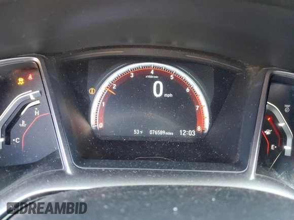 2018 Honda Civic Si with VIN 2HGFC1E54JH705569, listed as a Copart auction lot 49988875 with 76,589 mi miles and Salvage Title. Bid and sale history available at DreamBid. Image 9.