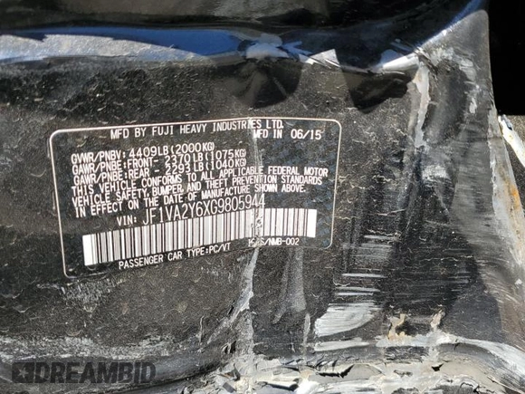 2016 Subaru WRX STI Limited z VIN JF1VA2Y6XG9805944, wystawiony jako Copart lot #54143845 z przebiegiem 127 771 mil mil oraz Szkoda całkowita • Salvage title. Historia ofert i sprzedaży dostępna na DreamBid. Obrazek 12.