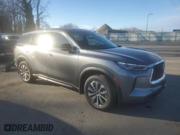 2024 Infiniti QX60 Pure with VIN 5N1DL1ESXRC342409, listed as a Copart auction lot 86615684 with 12,602 mi miles and Salvage title. Bid and sale history available at DreamBid. Image 4.