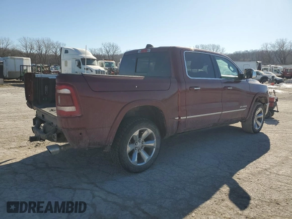 2020 Ram 1500 Limited with VIN 1C6SRFHT6LN118195, listed as a Copart auction lot 42637265 with 91,956 mi miles and Salvage Title. Bid and sale history available at carsss.com. Image 3.