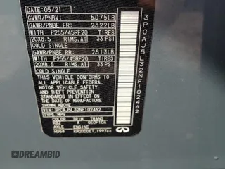2022 Infiniti QX55 Sensory with VIN 3PCAJ5L32NF102462, listed as a Copart auction lot 51193055 with 42,073 mi miles and Salvage Title. Bid and sale history available at DreamBid. Image 12.