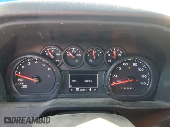 2022 Chevrolet Silverado 1500 Custom with VIN 3GCPDBEK8NG638699, listed as a Copart auction lot 45543425 with 65,287 mi miles and Salvage Title. Bid and sale history available at carsss.com. Image 9.
