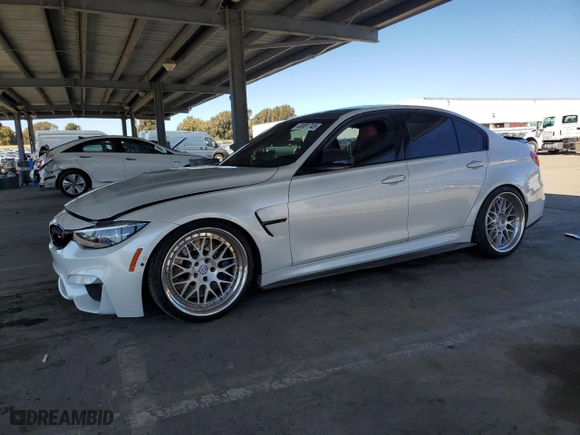 2018 BMW M3 with VIN WBS8M9C58J5J78545, listed as a Copart auction lot 48081745 with 48,166 mi miles and Salvage Title. Bid and sale history available at carsss.com. Image 1.