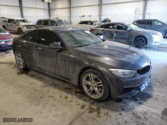 2015 BMW 4 Series 435i xDrive with VIN WBA3R5C57FK372498, listed as a Copart auction lot 46132005 with 0 mi miles and Salvage Title. Bid and sale history available at carsss.com. Image 4.