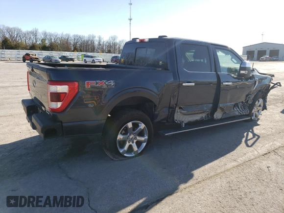 2022 Ford F-150 XL with VIN 1FTFW1E87NFA90247, listed as a Copart auction lot 47416265 with 44,707 mi miles and Clean Title. Bid and sale history available at carsss.com. Image 3.