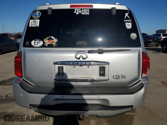 2006 Infiniti QX56 z VIN 5N3AA08A16N804708, wystawiony jako Copart lot #86788354 z przebiegiem 205 417 mil mil oraz Czysty tytuł • Clean title. Historia ofert i sprzedaży dostępna na DreamBid. Obrazek 6.