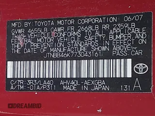 2007 Toyota Camry with VIN JTNBB46K773043161, listed as a IAAI auction lot 42507776 with 47,343 mi miles and . Bid and sale history available at DreamBid. Image 9.