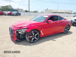 2018 Infiniti Q60 Red Sport 400 with VIN JN1FV7EL9JM630801, listed as a IAAI auction lot 42213699 with 76,759 mi miles and . Bid and sale history available at DreamBid. Image 18.