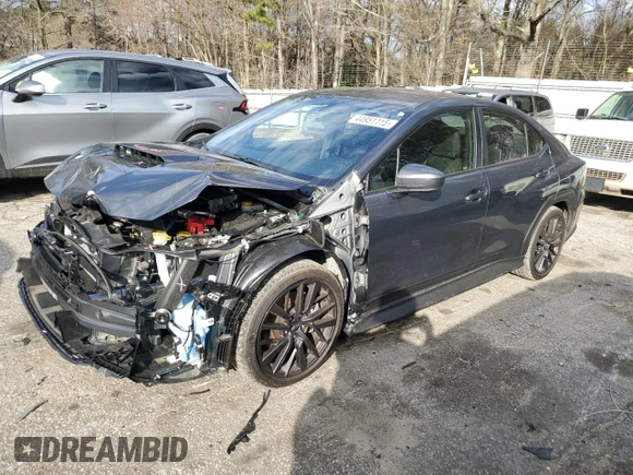 2023 Subaru WRX Premium with VIN JF1VBAF69P9823362, listed as a Copart auction lot 44951115 with 9,515 mi miles and Salvage Title. Bid and sale history available at carsss.com. Image 1.