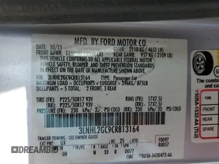 2012 Lincoln MKZ with VIN 3LNHL2GC9CR813164, listed as a Copart auction lot 56974105 with 103,830 mi miles and Salvage title. Bid and sale history available at DreamBid. Image 12.
