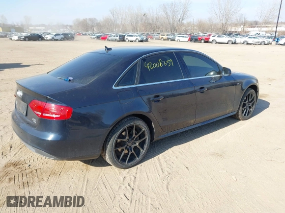2012 Audi A4 2.0T Premium Plus with VIN WAUFFAFL0CA099852, listed as a IAAI auction lot 42008359 with 187,069 mi miles. Bid and sale history available at carsss.com. Image 4.