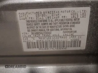 2020 Nissan Sentra SV z VIN 3N1AB8CV4LY232442, wystawiony jako IAAI lot #41887395 z przebiegiem 51 130 mil mil oraz . Historia ofert i sprzedaży dostępna na DreamBid. Obrazek 9.
