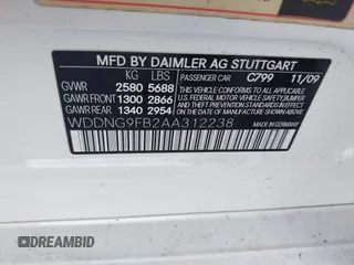 2010 Mercedes-Benz S 400 with VIN WDDNG9FB2AA312238, listed as a IAAI auction lot 41470846 with 93,067 mi miles and . Bid and sale history available at carsss.com. Image 9.