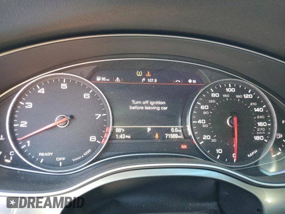 2017 Audi A7 Premium Plus with VIN WAUW2AFCXHN014320, listed as a Copart auction lot 44638995 with 71,589 mi miles and Salvage title. Bid and sale history available at DreamBid. Image 9.