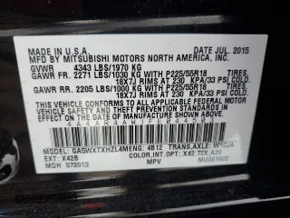 2015 Mitsubishi Outlander Sport 2.4 GT with VIN 4A4AR4AW1FE044503, listed as a Copart auction lot 88219235 with 79,113 mi miles and Salvage Title. Bid and sale history available at carsss.com. Image 14.