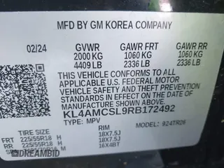 2024 Buick Encore GX Preferred с VIN KL4AMCSL9RB172492, выставлен на аукционе IAAI как лот 41667590 с пробегом 14 471 миль миль и . История ставок и продаж доступна на DreamBid. Изображение 9.